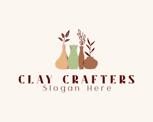 Boho Clay Ceramics Vase logo design