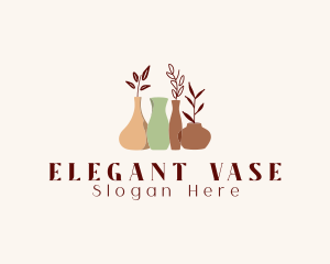 Boho Clay Ceramics Vase logo design