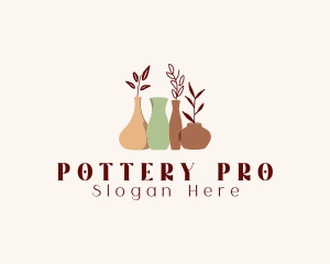 Boho Clay Ceramics Vase logo design