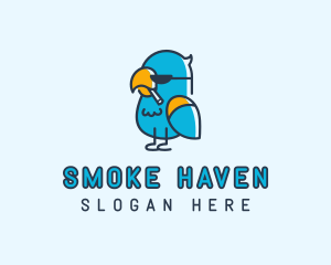 Smoking Parrot Bird logo