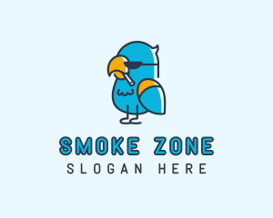 Smoking Parrot Bird logo design