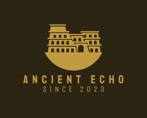 Rustic Flavian Colosseum Landmark logo