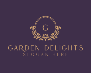 Natural Flower Gardening   logo design