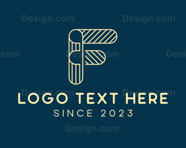 Digital Tech Letter F Outline Logo