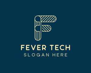 Digital Tech Letter F Outline logo design