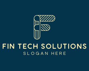 Digital Tech Letter F Outline logo design