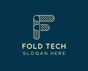 Digital Tech Letter F Outline logo design