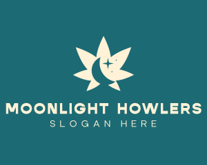 Cannabis Leaf Moon logo design