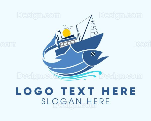 Fisherman Fishing Vessel Logo