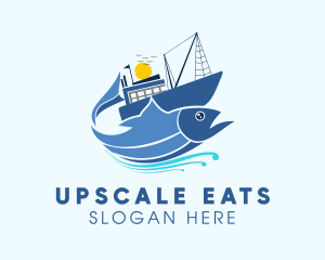 Fisherman Fishing Vessel Logo