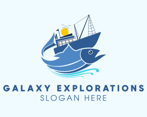 Fisherman Fishing Vessel logo design