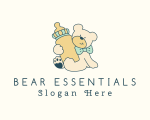 Baby Bottle Bear logo design