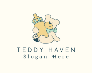 Baby Bottle Bear logo design