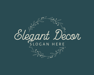 Feminine Floral Wreath logo design