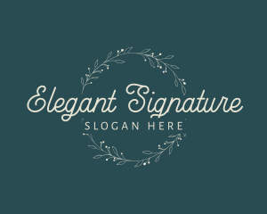 Feminine Floral Wreath logo design