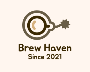 Brown Coffee Bomb logo design