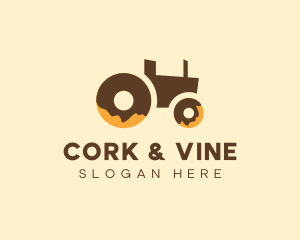 Donut Delivery Tractor logo design