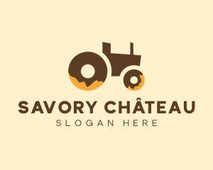 Donut Delivery Tractor logo design