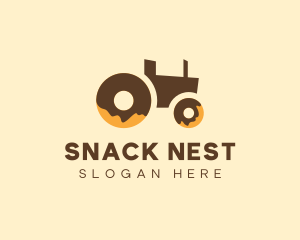 Donut Delivery Tractor logo design