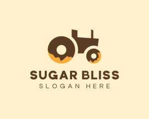 Donut Delivery Tractor logo design