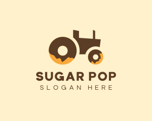 Donut Delivery Tractor logo design