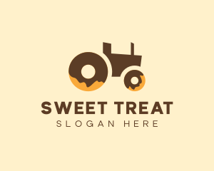 Donut Delivery Tractor logo design