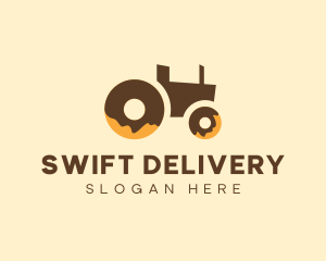 Donut Delivery Tractor logo design