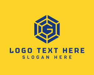 Blue Hexagon  Letter G logo