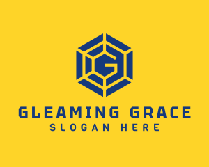 Blue Hexagon  Letter G logo design