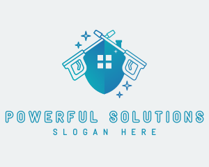 Home Power Washer Shield logo design