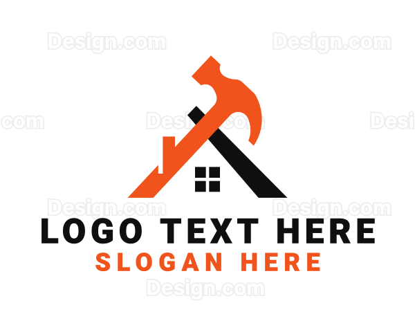 House Builder Hammer Logo