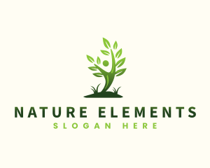 Human & Nature Leaf logo design