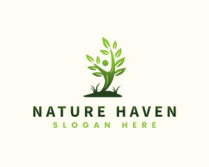 Human & Nature Leaf logo design