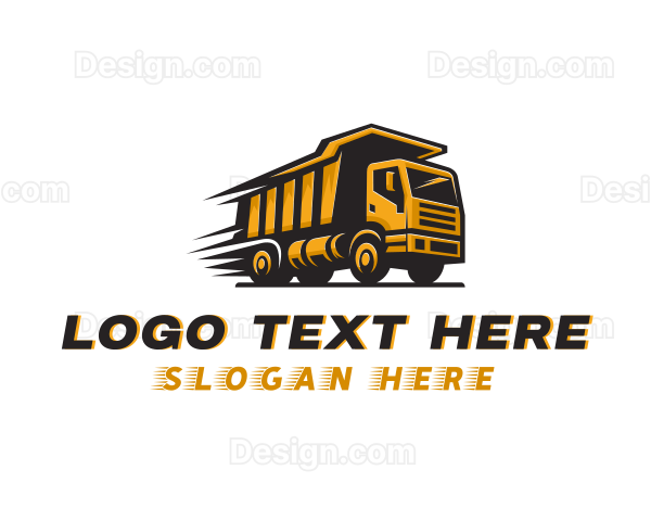 Fast Dump Truck Contractor Logo