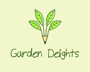 Pencil Plant Seedling logo design