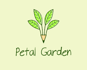 Pencil Plant Seedling logo design