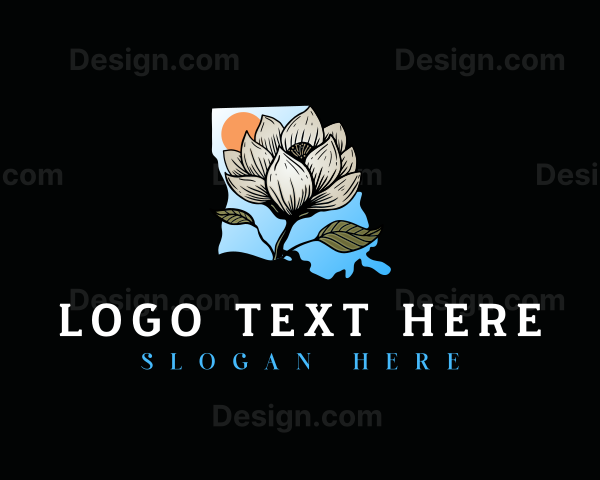 Louisiana Magnolia Flower Logo