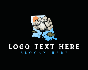 Louisiana Magnolia Flower logo