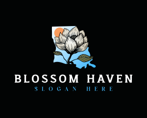 Louisiana Magnolia Flower logo design