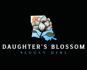 Louisiana Magnolia Flower logo design