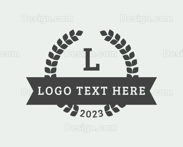 Organic Wheat Laurel Wreath Logo