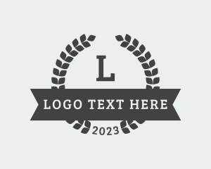 Organic Wheat Laurel Wreath logo