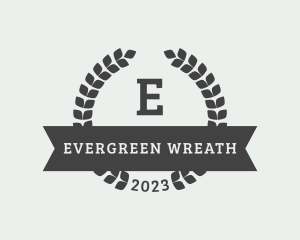 Organic Wheat Laurel Wreath logo design