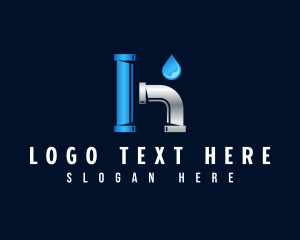 Pipes Plumbing Letter H Logo