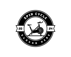 Stationary Bike Fitness logo design