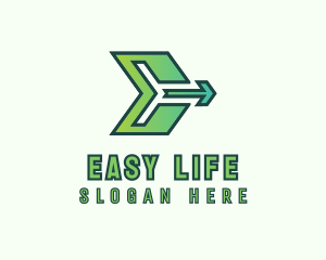 Logistics Arrow Letter E logo design