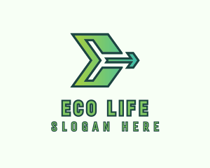 Logistics Arrow Letter E logo design