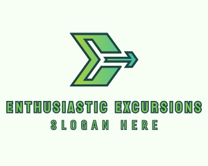 Logistics Arrow Letter E logo design