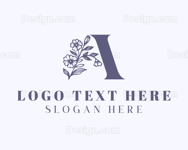 Floral Plant Letter A Logo