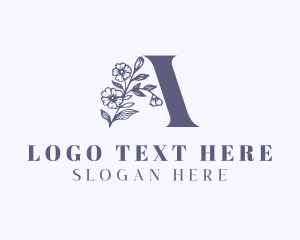 Floral Plant Letter A logo